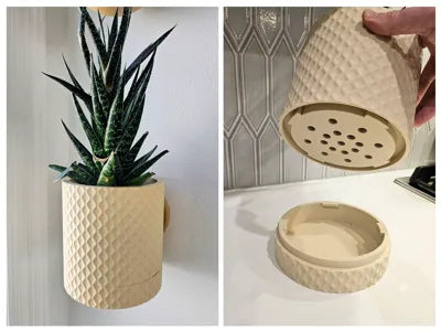 Diamond Design Wall Planter With Hidden Drip Dray