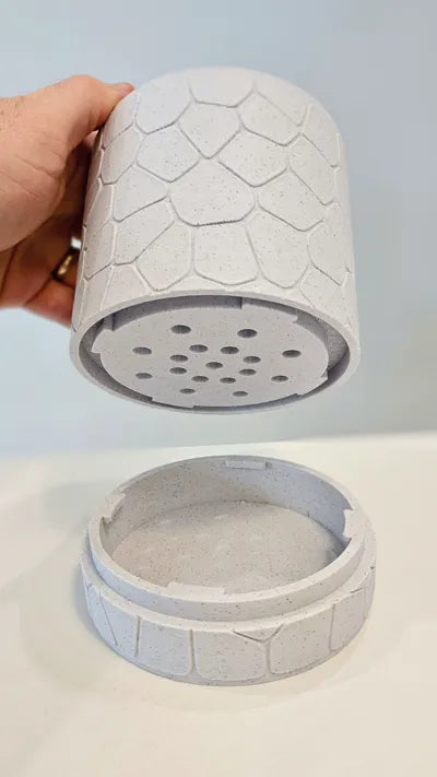 Pebble Planter with Hidden Drip Tray