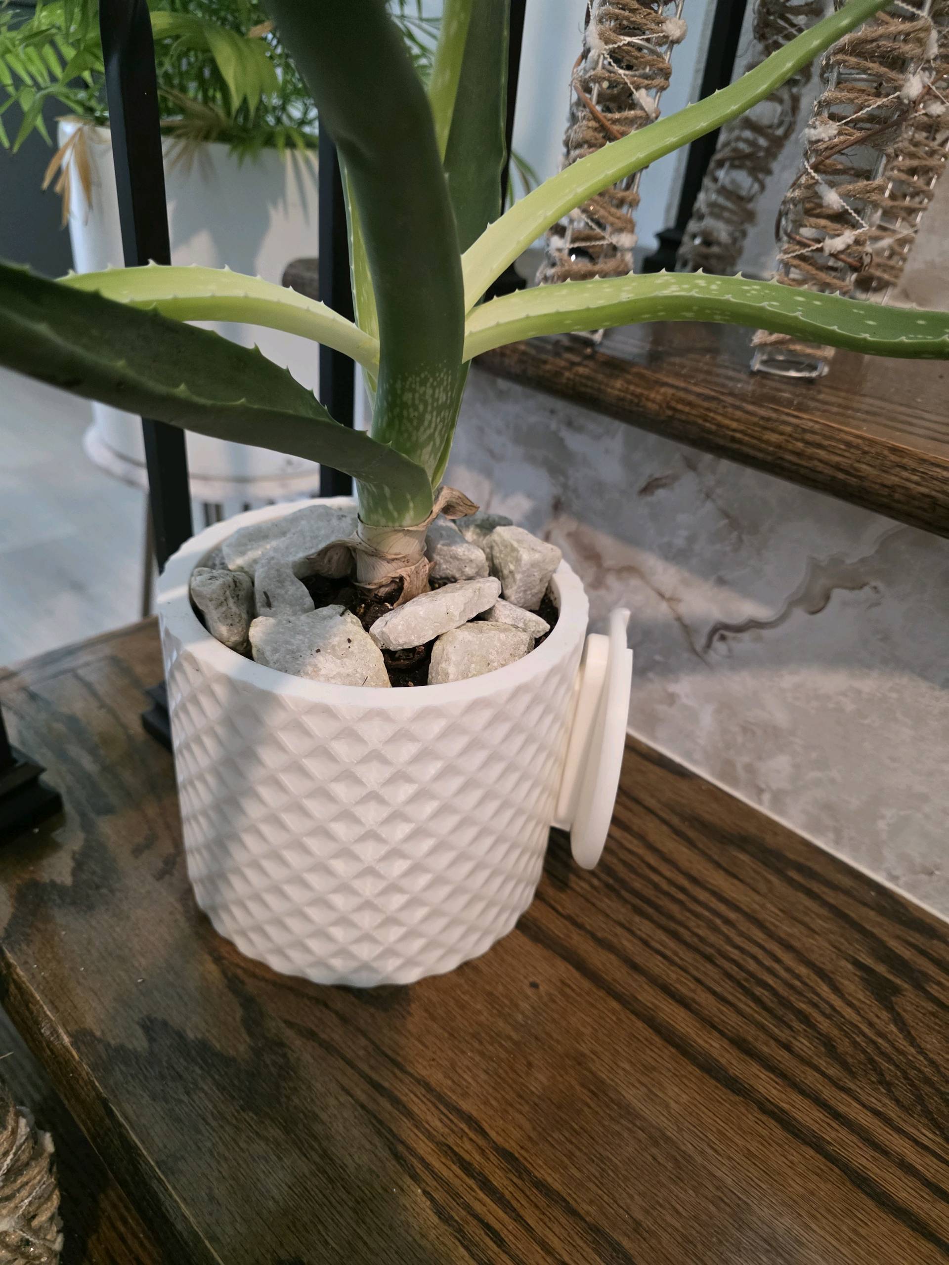 Diamond Design Wall Planter With Hidden Drip Dray