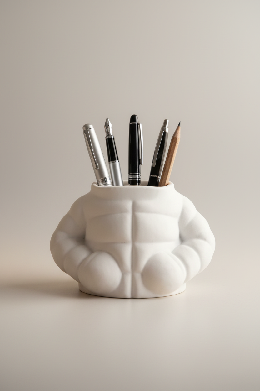 Pen Holder Puffer Jacket - Desk Organizer Decor